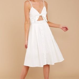 L'atiste midi white dress NWT.
